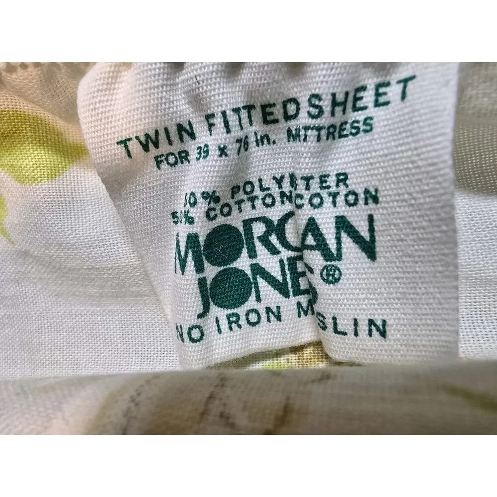 Vintage Flower Song Floral Twin Fitted Bed Sheet Yellow